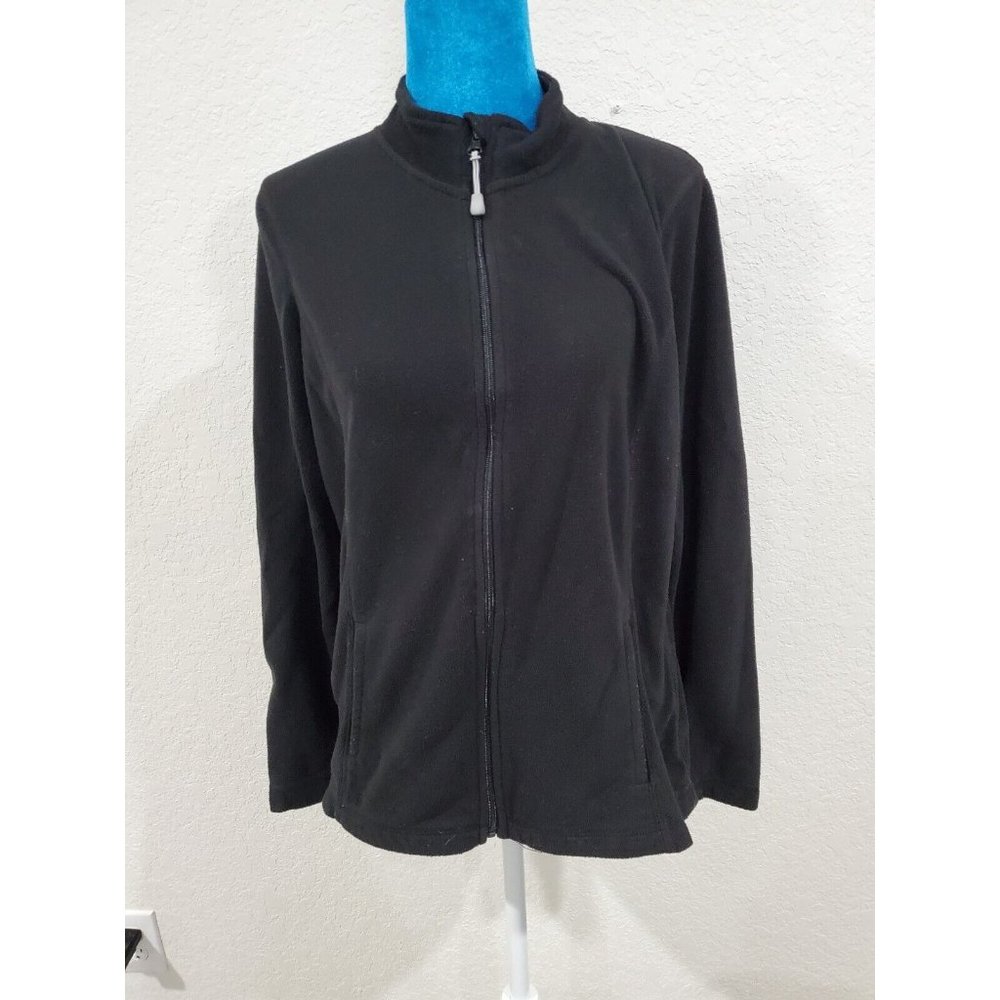 Athletic Works Black Fleece Zip Up Jacket Size M